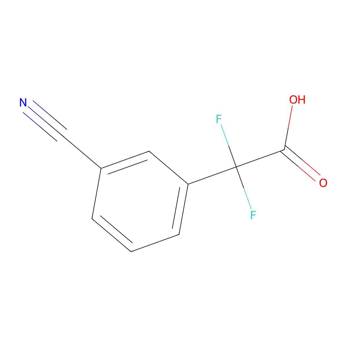 2-(3-Cyanophenyl)-2,2-difluoroacetic acid molecular structure, CAS 1249974-01-3