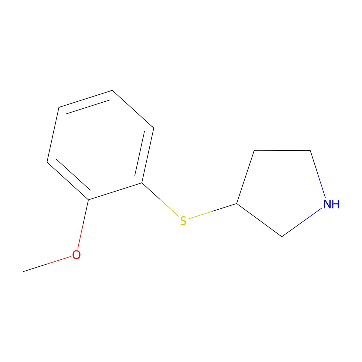 3-[(2-Methoxyphenyl)sulfanyl]pyrrolidine molecular structure, CAS 1249974-78-4