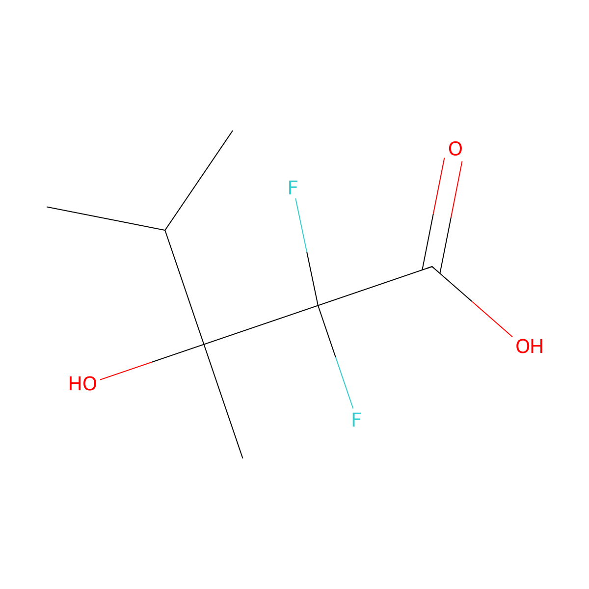 2,2-Difluoro-3-hydroxy-3,4-dimethylpentanoic acid molecular structure, CAS 1249974-94-4