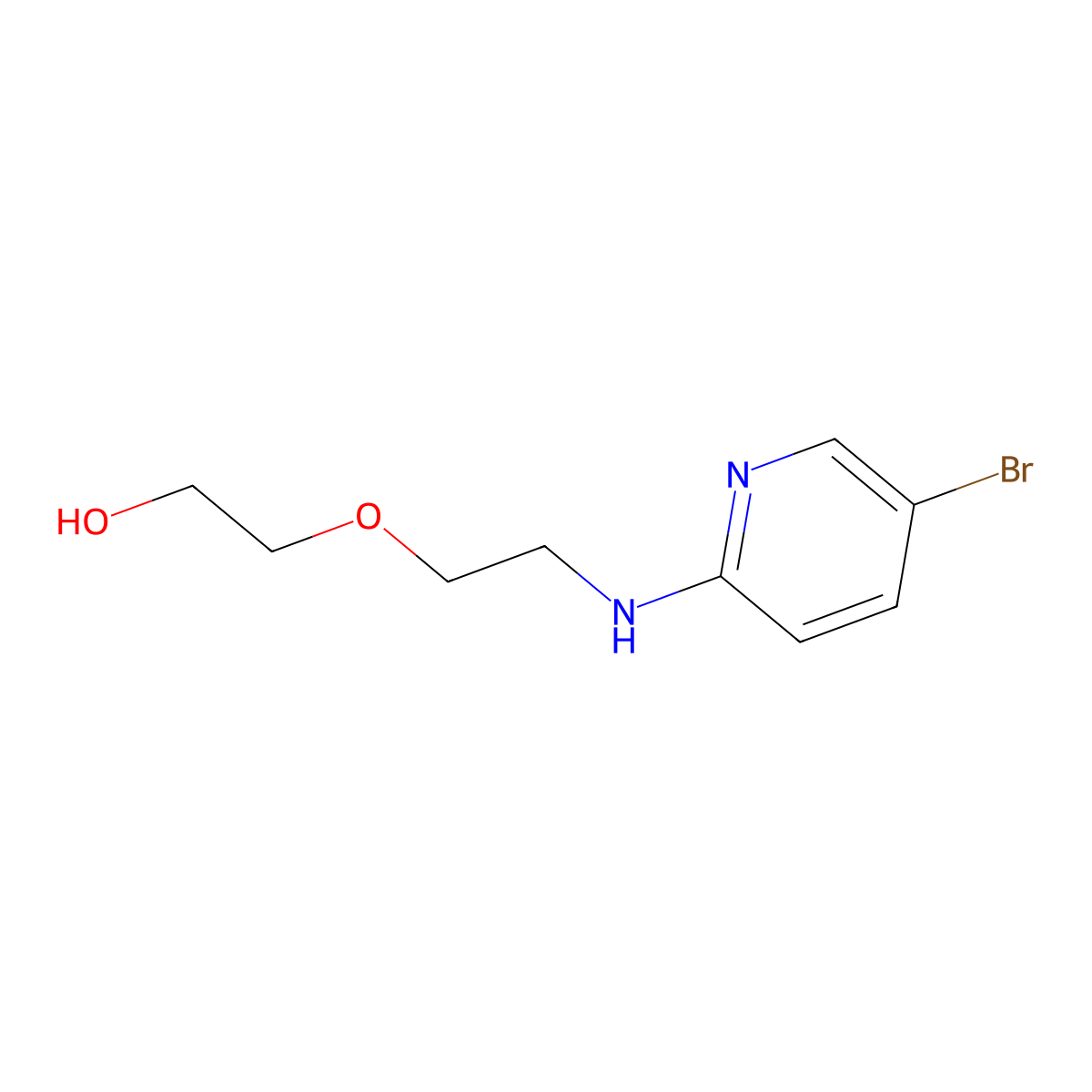 2-{2-[(5-Bromopyridin-2-yl)amino]ethoxy}ethan-1-ol molecular structure, CAS 1249978-84-4
