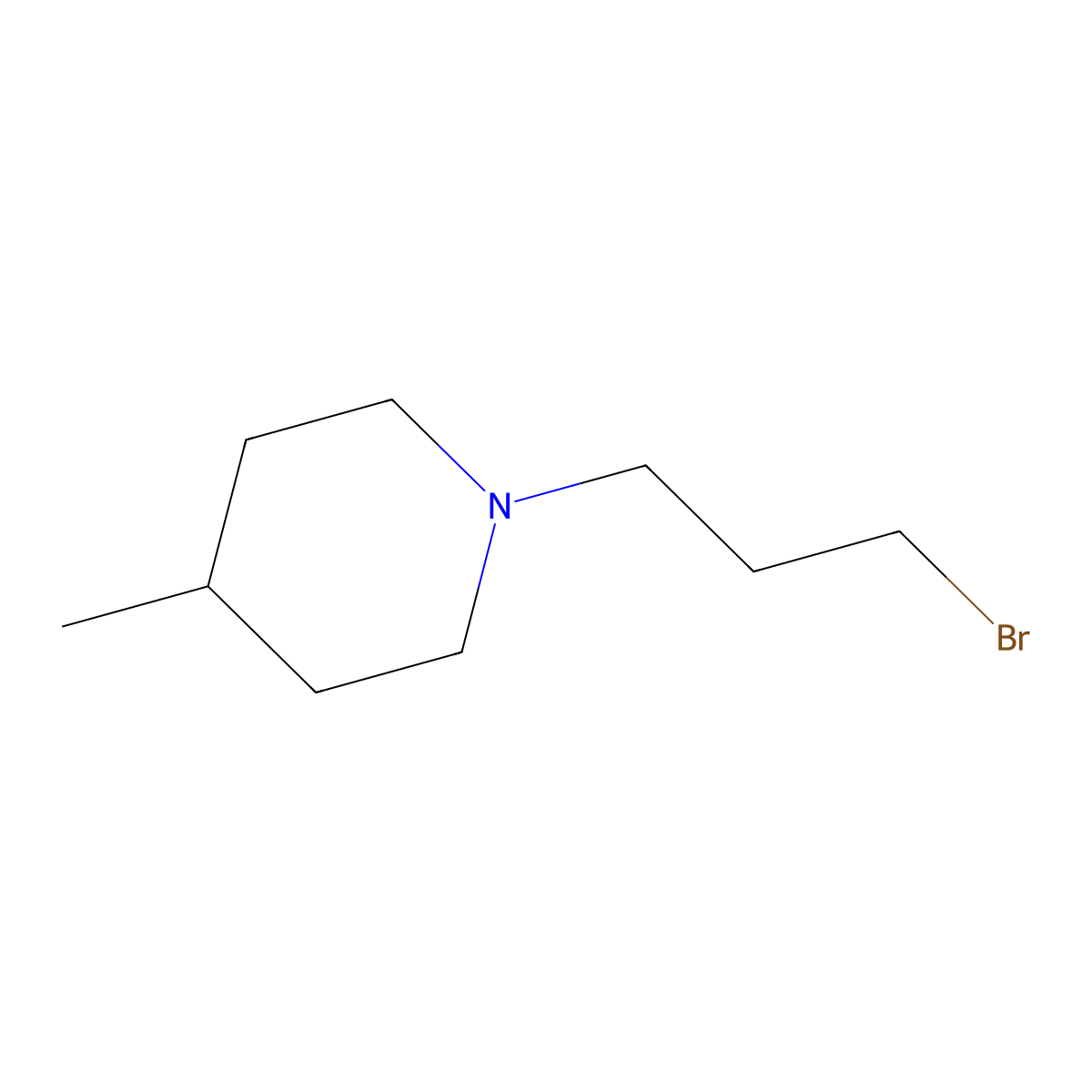 1-(3-Bromopropyl)-4-methylpiperidine molecular structure, CAS 1249979-24-5