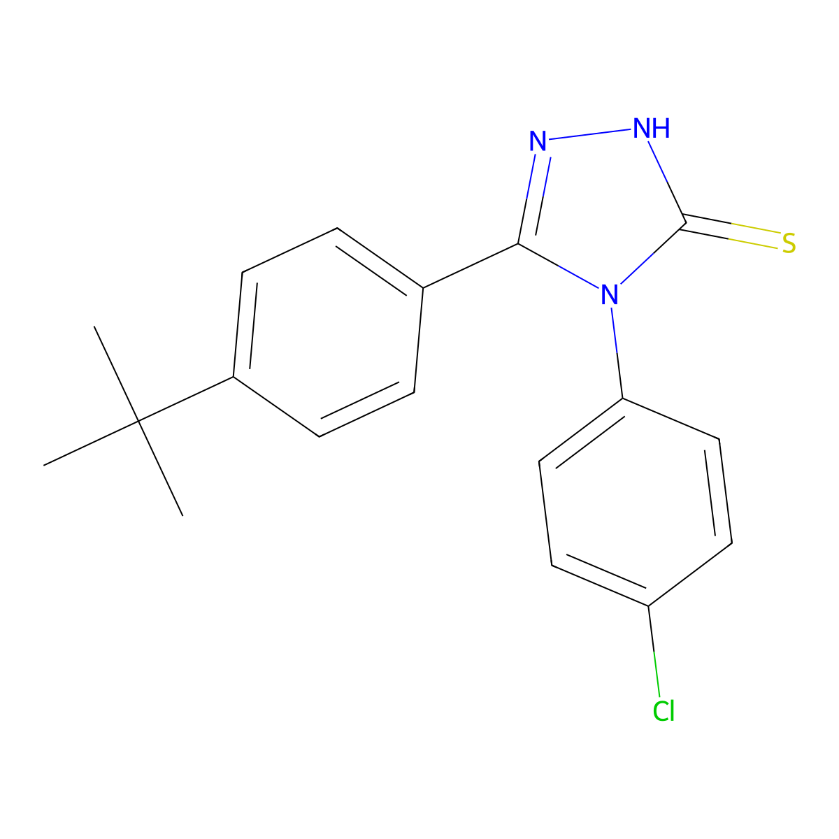 5-(4-tert-butylphenyl)-4-(4-chlorophenyl)-4H-1,2,4-triazole-3-thiol molecular structure, CAS 124998-68-1