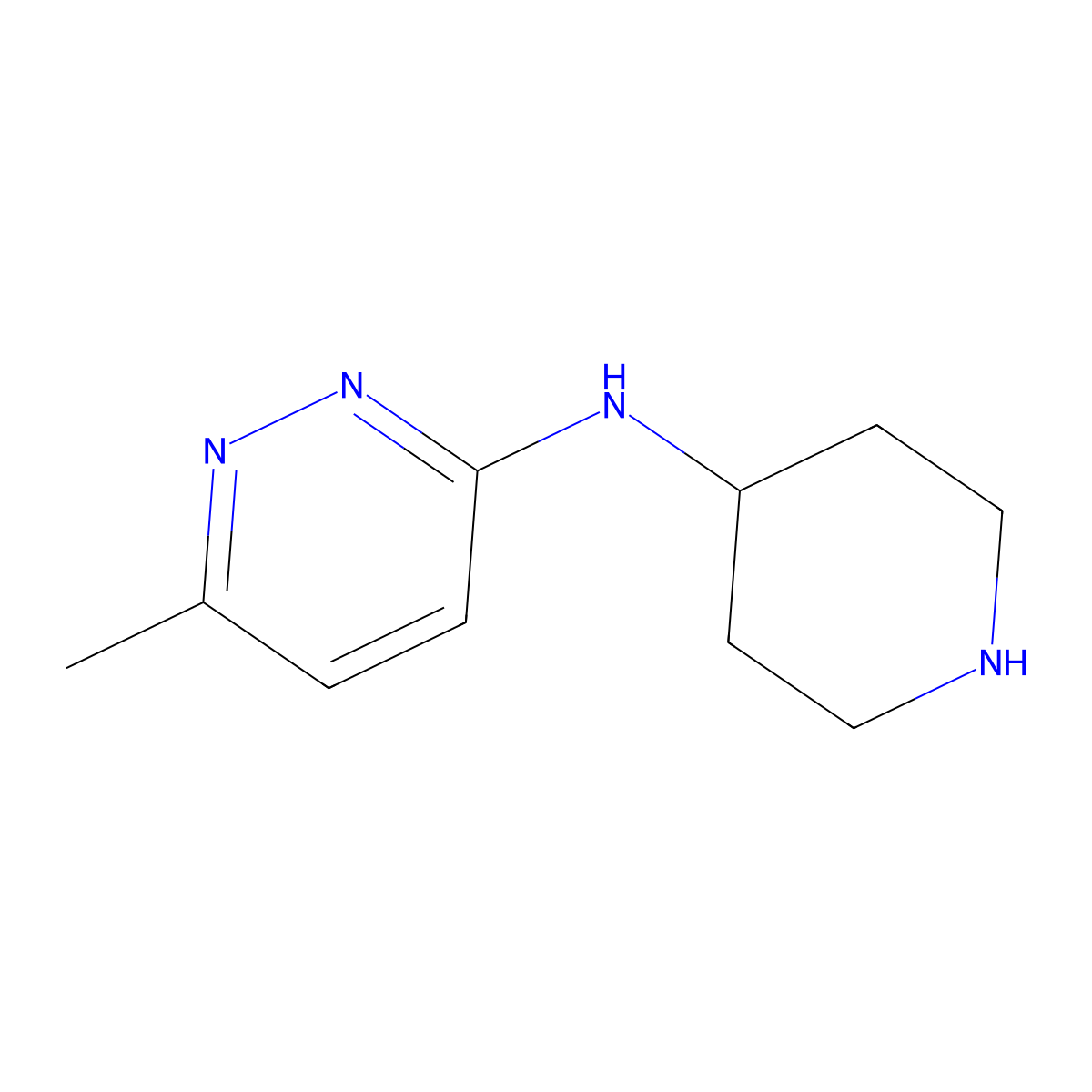 6-methyl-N-(piperidin-4-yl)pyridazin-3-amine molecular structure, CAS 1249980-83-3