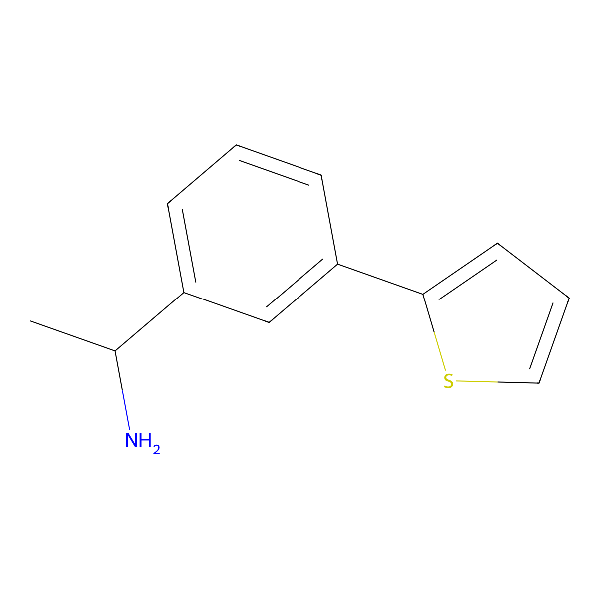1-(3-Thiophen-2-yl-phenyl)-ethylamine molecular structure, CAS 1249983-36-5
