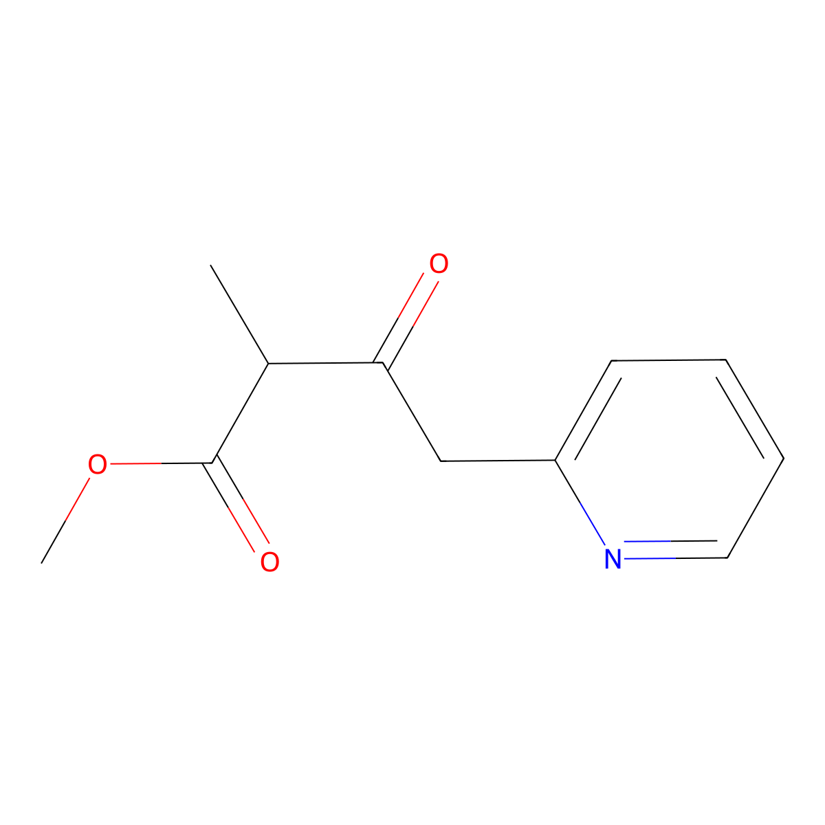 Methyl 2-methyl-3-oxo-4-(pyridin-2-yl)butanoate molecular structure, CAS 1249985-35-0
