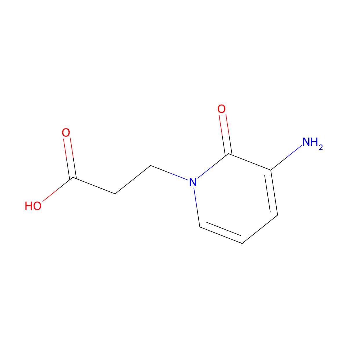 3-(3-Amino-2-oxo-1,2-dihydropyridin-1-yl)propanoic acid molecular structure, CAS 1249985-54-3