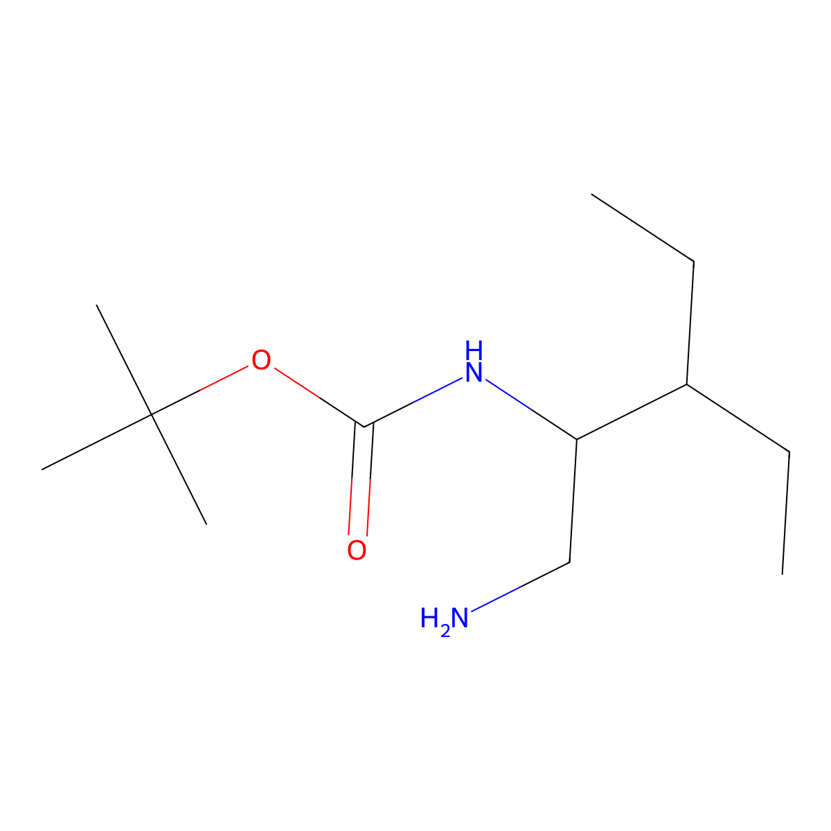 Tert-butyl (1-amino-3-ethylpentan-2-yl)carbamate molecular structure, CAS 1249986-34-2