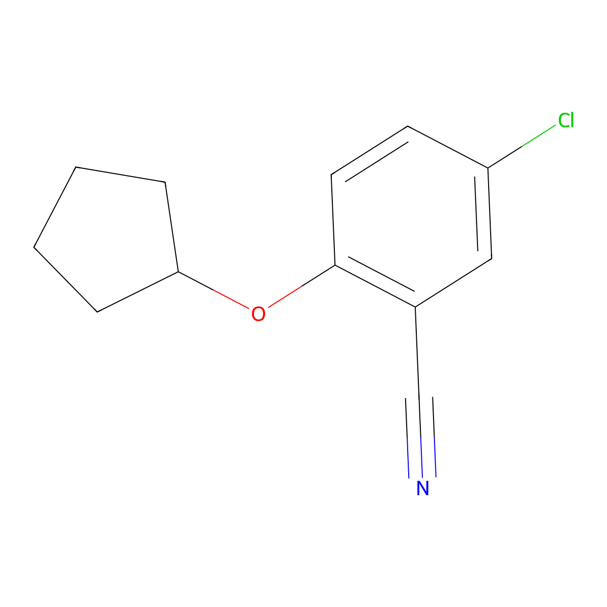 5-Chloro-2-(cyclopentyloxy)benzonitrile molecular structure, CAS 1249987-85-6