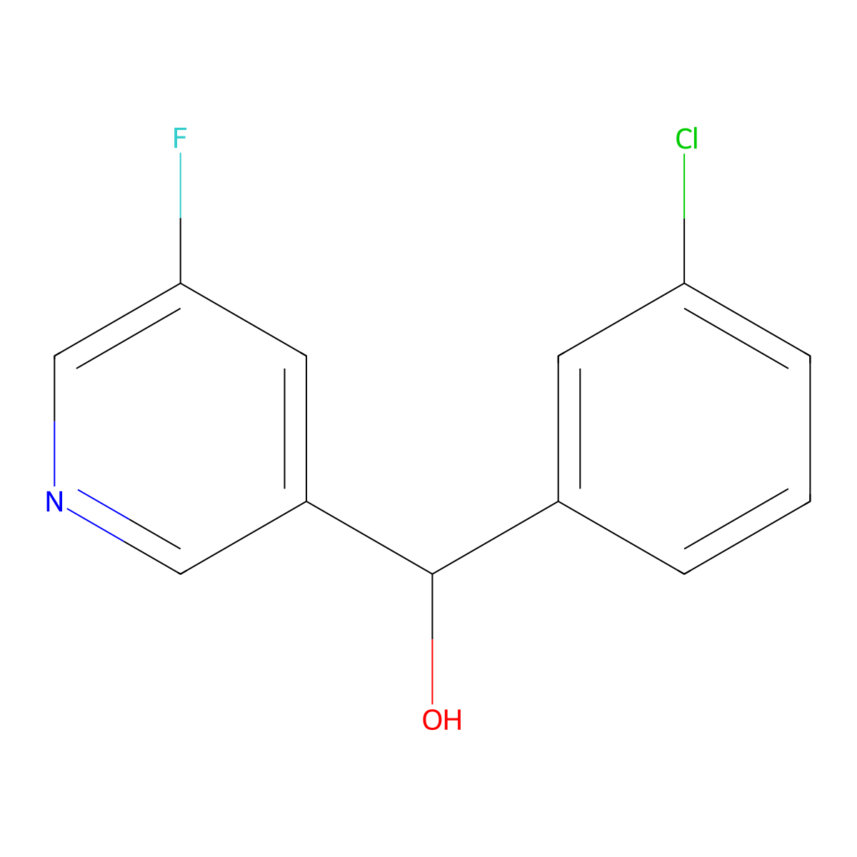 alpha-(3-Chlorophenyl)-5-fluoro-3-pyridinemethanol molecular structure, CAS 1249988-31-5