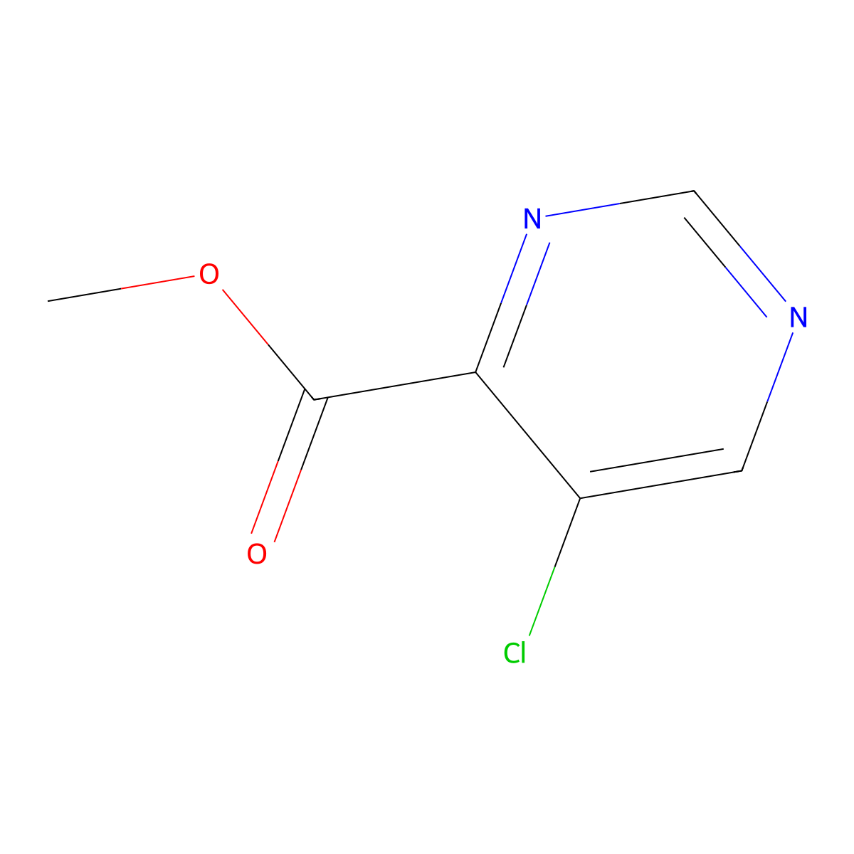 Methyl 5-chloropyrimidine-4-carboxylate molecular structure, CAS 124999-47-9