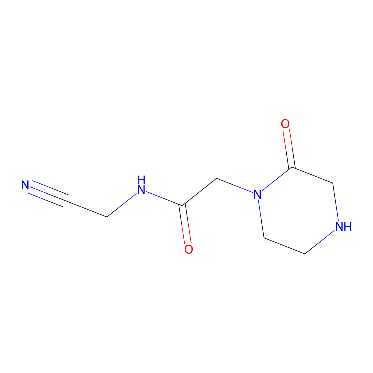 N-(cyanomethyl)-2-(2-oxopiperazin-1-yl)acetamide molecular structure, CAS 1249990-07-5