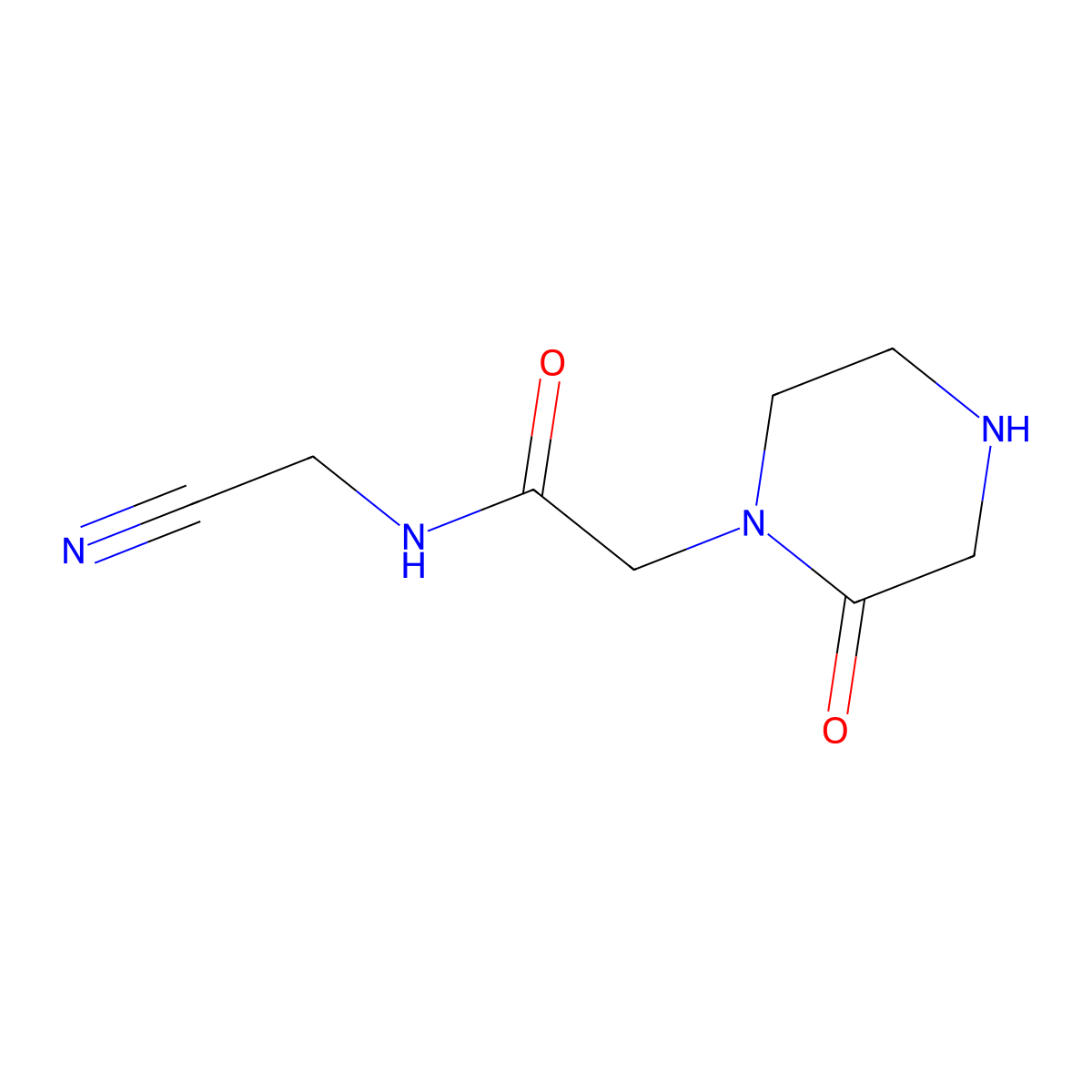 N-(cyanomethyl)-2-(2-oxopiperazin-1-yl)acetamide molecular structure, CAS 1249990-07-5