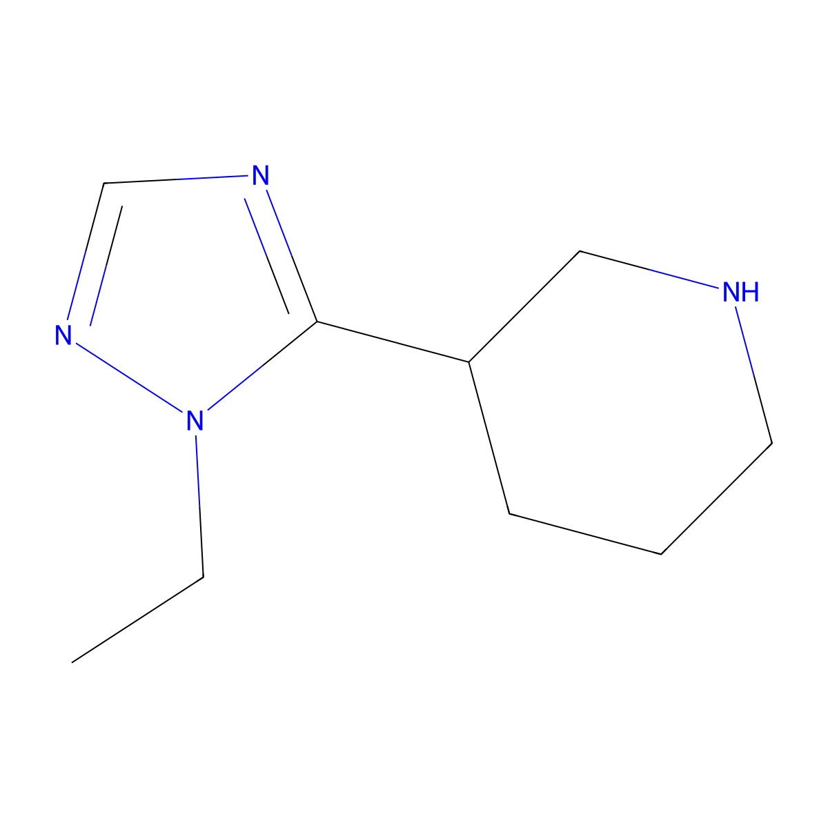 3-(1-Ethyl-1h-1,2,4-triazol-5-yl)piperidine molecular structure, CAS 1249991-66-9