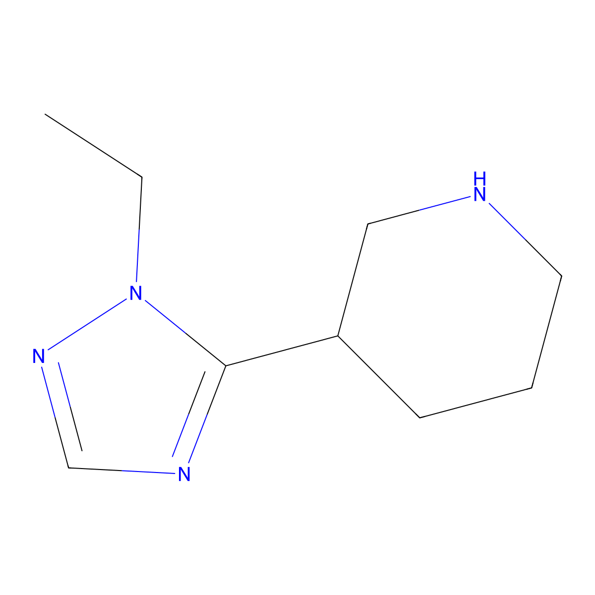 3-(1-Ethyl-1h-1,2,4-triazol-5-yl)piperidine molecular structure, CAS 1249991-66-9