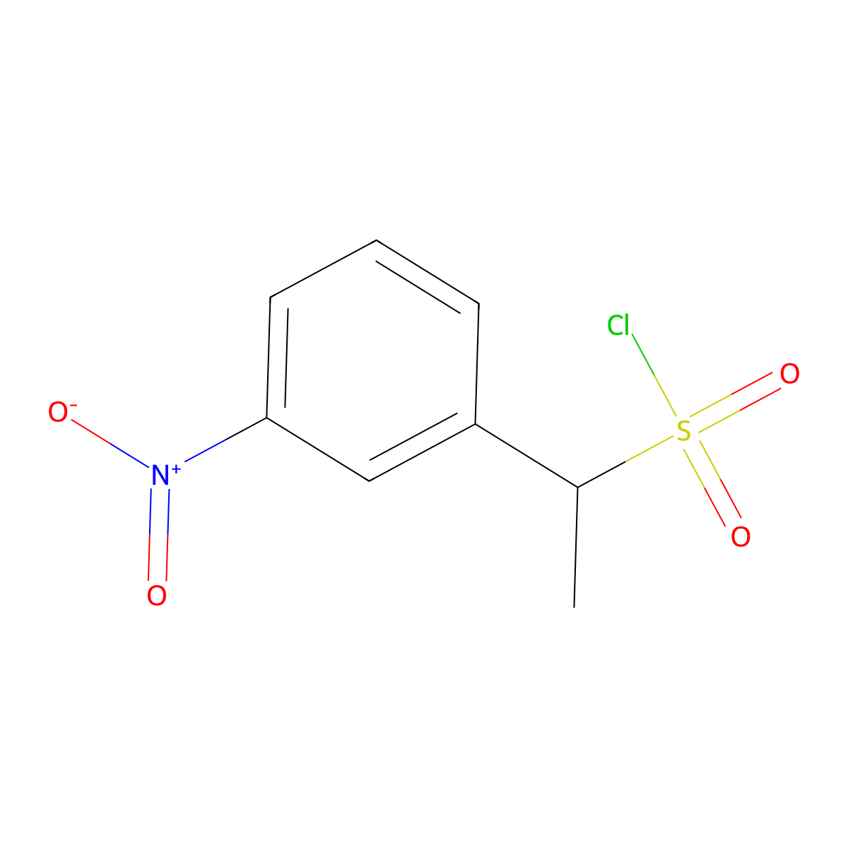 1-(3-Nitrophenyl)ethane-1-sulfonyl chloride molecular structure, CAS 1249991-87-4