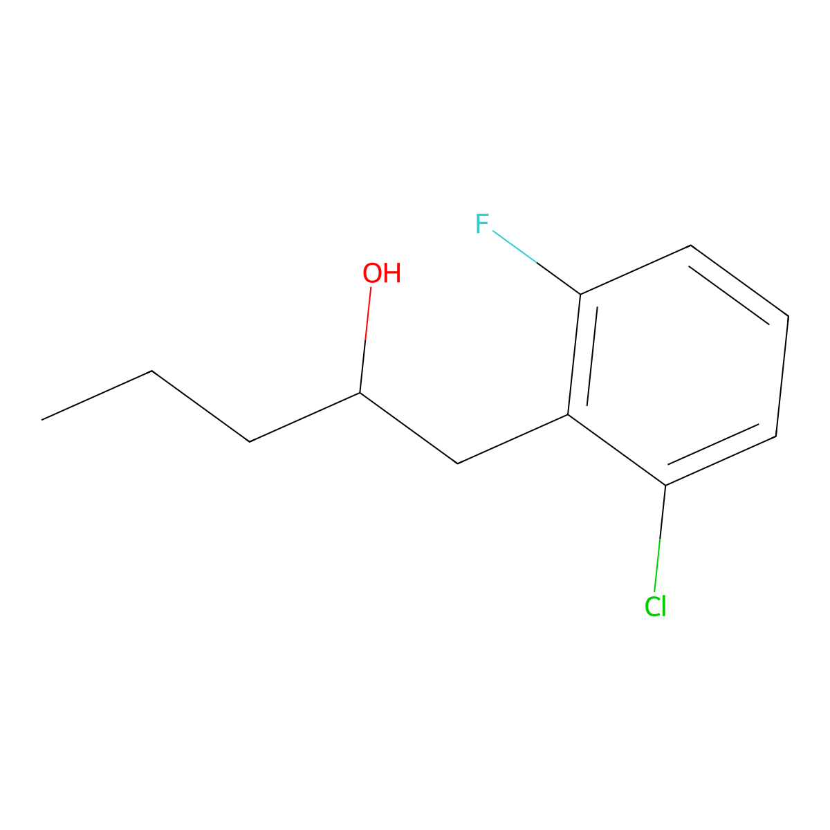 1-(2-Chloro-6-fluorophenyl)-2-pentanol molecular structure, CAS 1249992-12-8