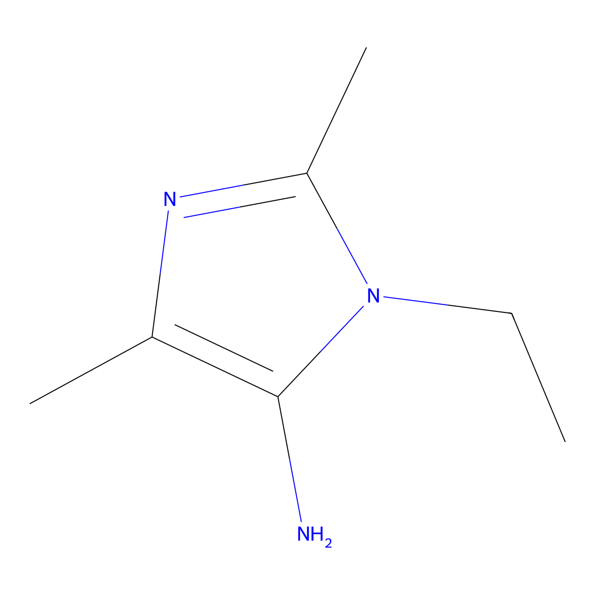 1-ethyl-2,4-dimethyl-1H-imidazol-5-amine molecular structure, CAS 1249992-68-4