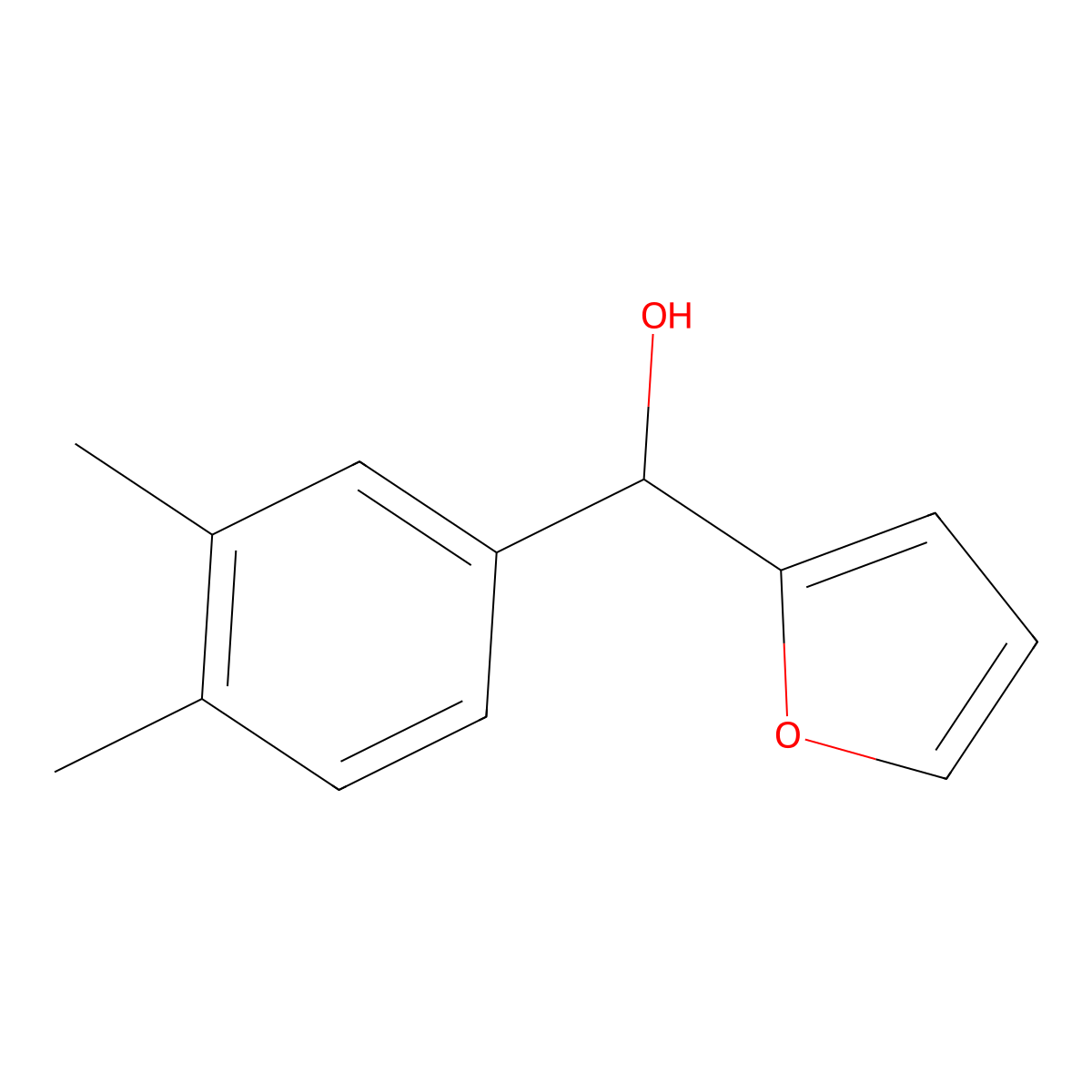 (3,4-Dimethylphenyl)(furan-2-yl)methanol molecular structure, CAS 1249993-02-9
