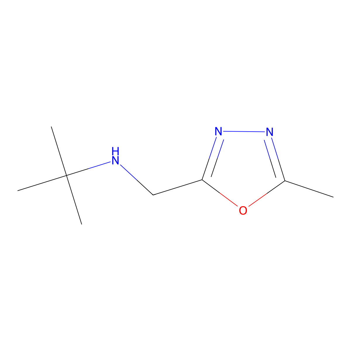 Tert-butyl[(5-methyl-1,3,4-oxadiazol-2-yl)methyl]amine molecular structure, CAS 1249996-28-8