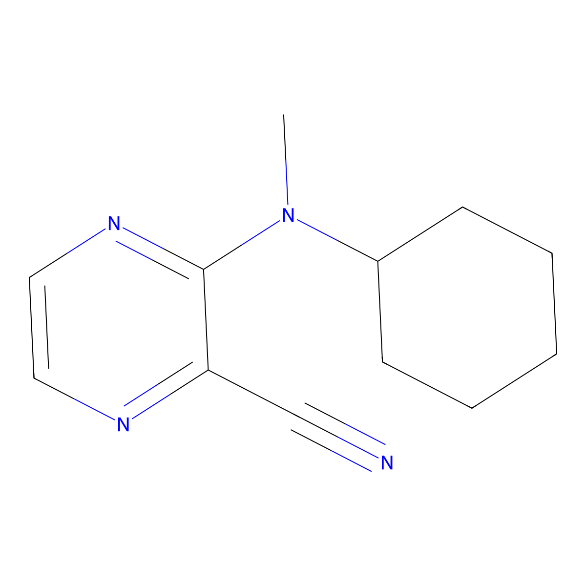 3-[Cyclohexyl(methyl)amino]pyrazine-2-carbonitrile molecular structure, CAS 1249996-97-1