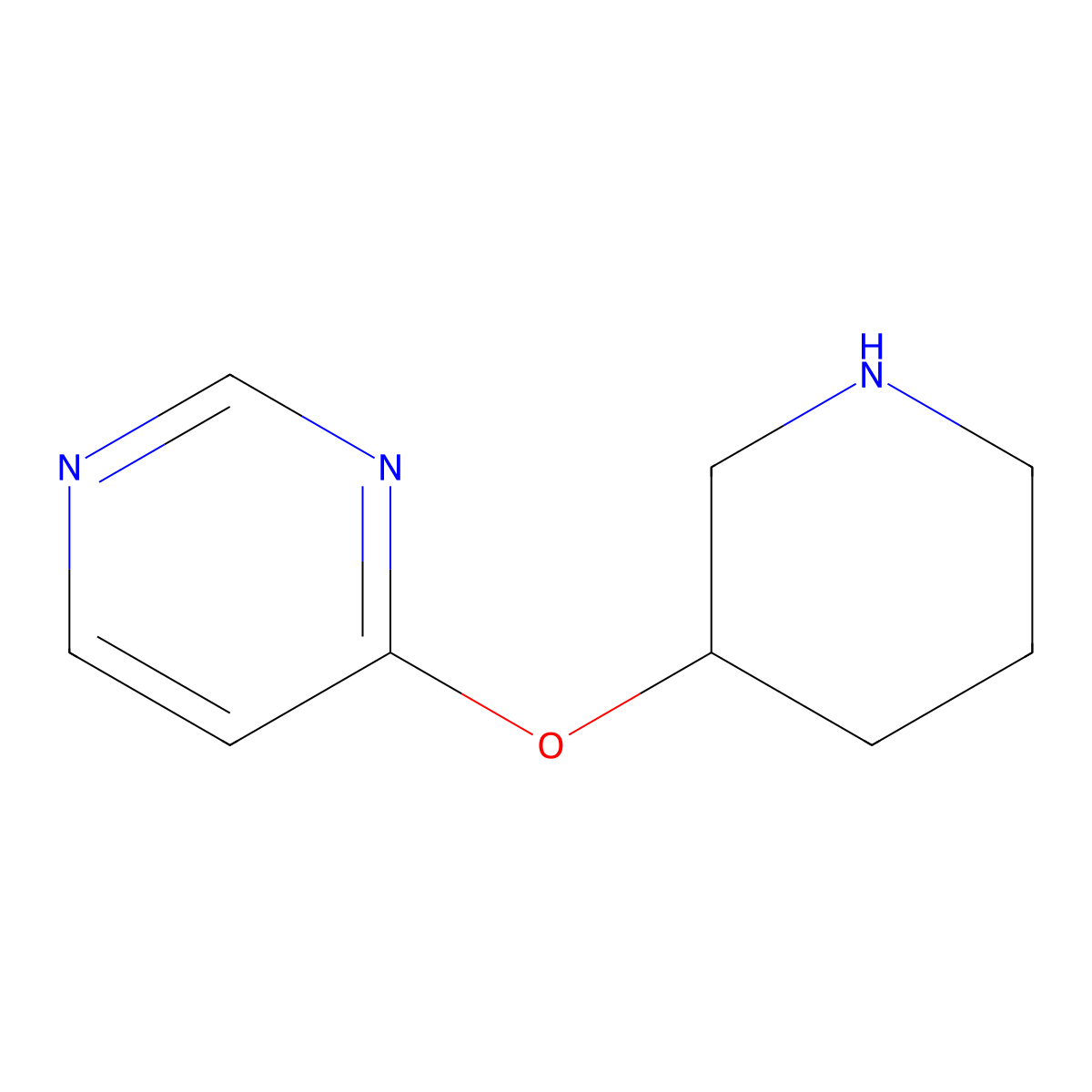 4-(Piperidin-3-yloxy)pyrimidine molecular structure, CAS 1249997-94-1