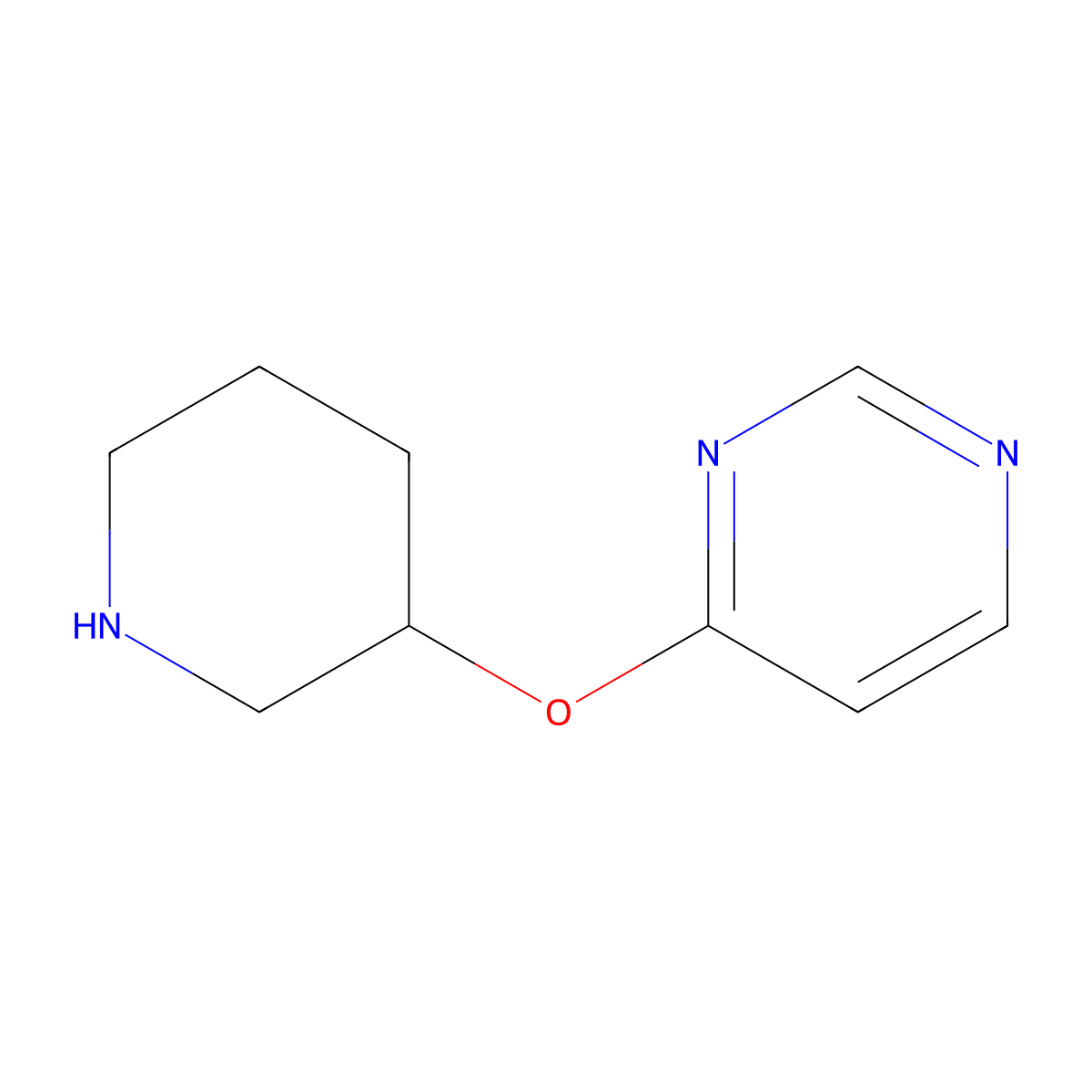 4-(Piperidin-3-yloxy)pyrimidine molecular structure, CAS 1249997-94-1