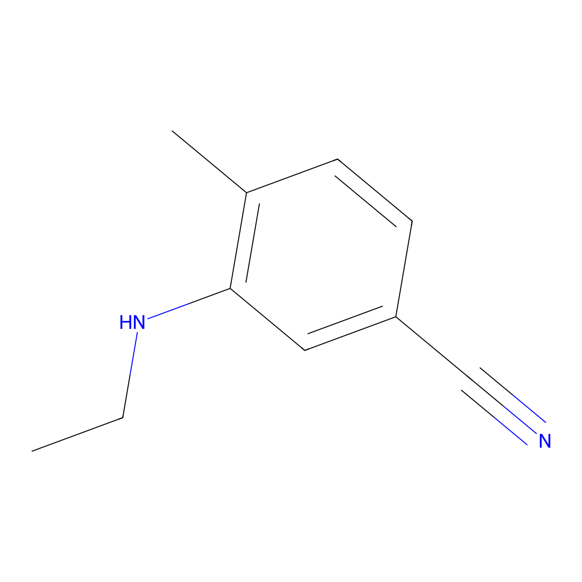 3-(Ethylamino)-4-methylbenzonitrile molecular structure, CAS 1249998-40-0