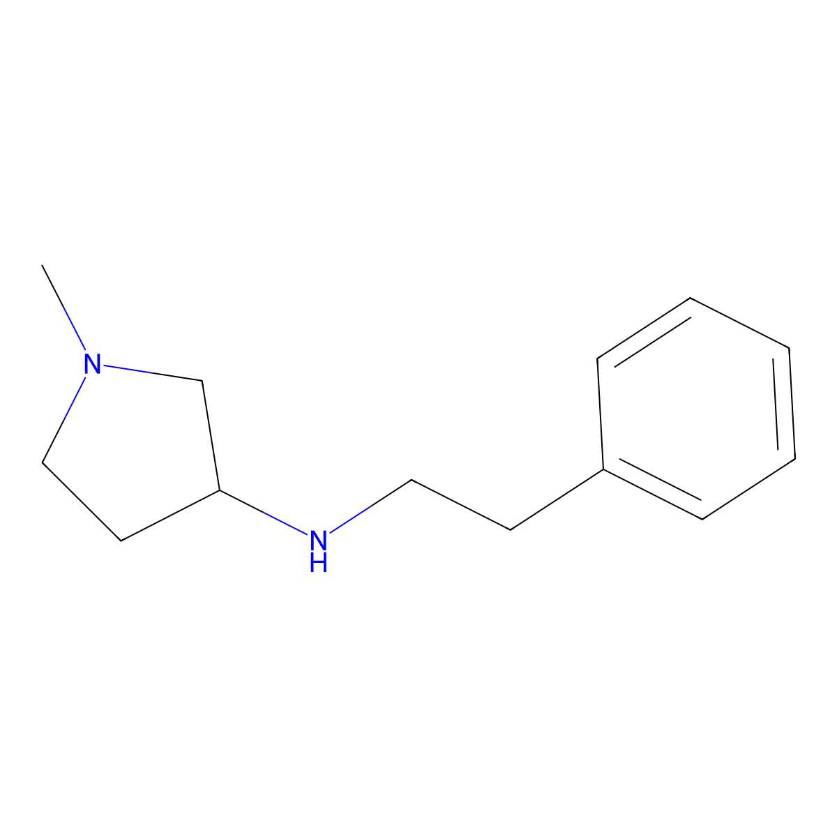 1-methyl-N-(2-phenylethyl)pyrrolidin-3-amine molecular structure, CAS 1249998-93-3