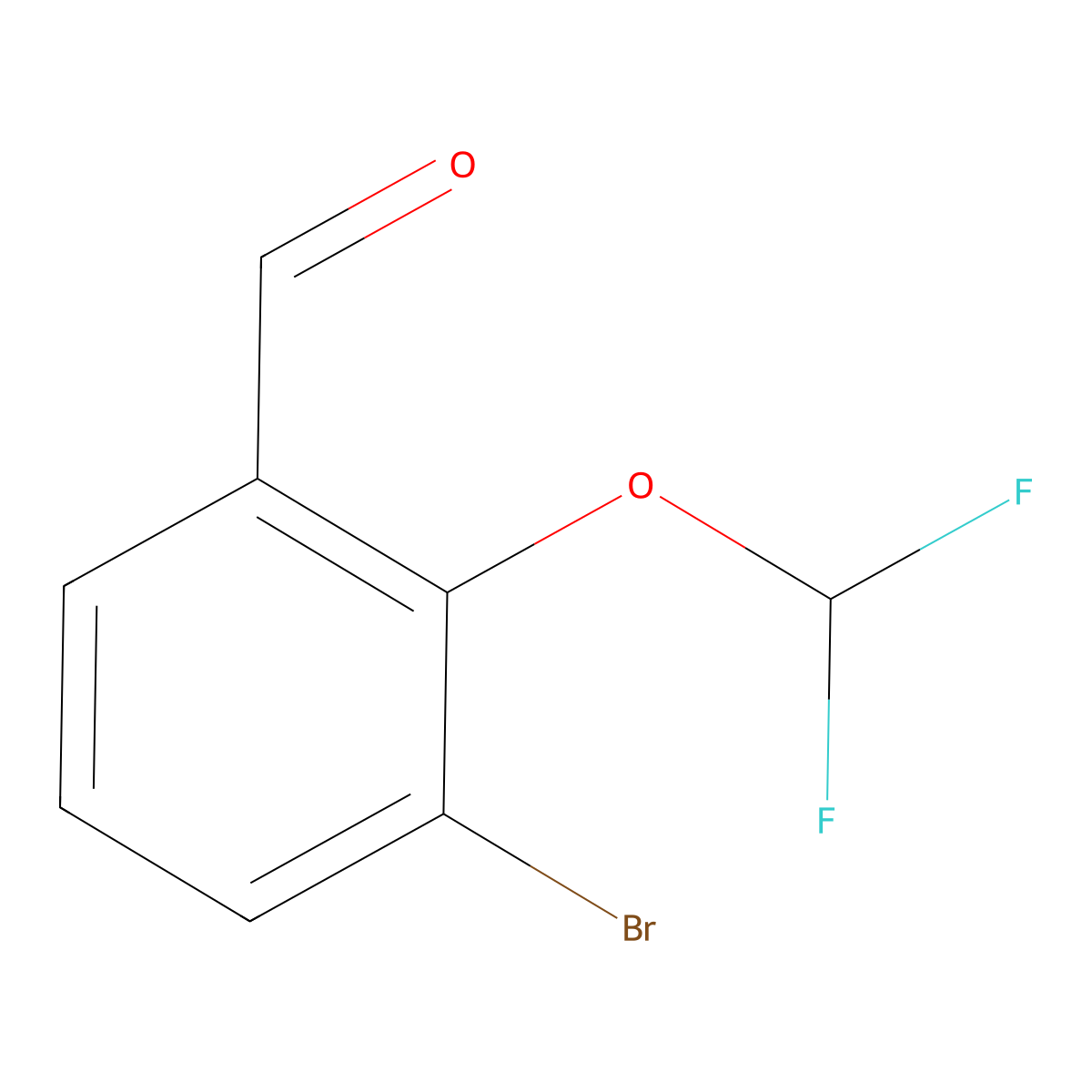 3-Bromo-2-(difluoromethoxy)benzaldehyde molecular structure, CAS 1249999-12-9