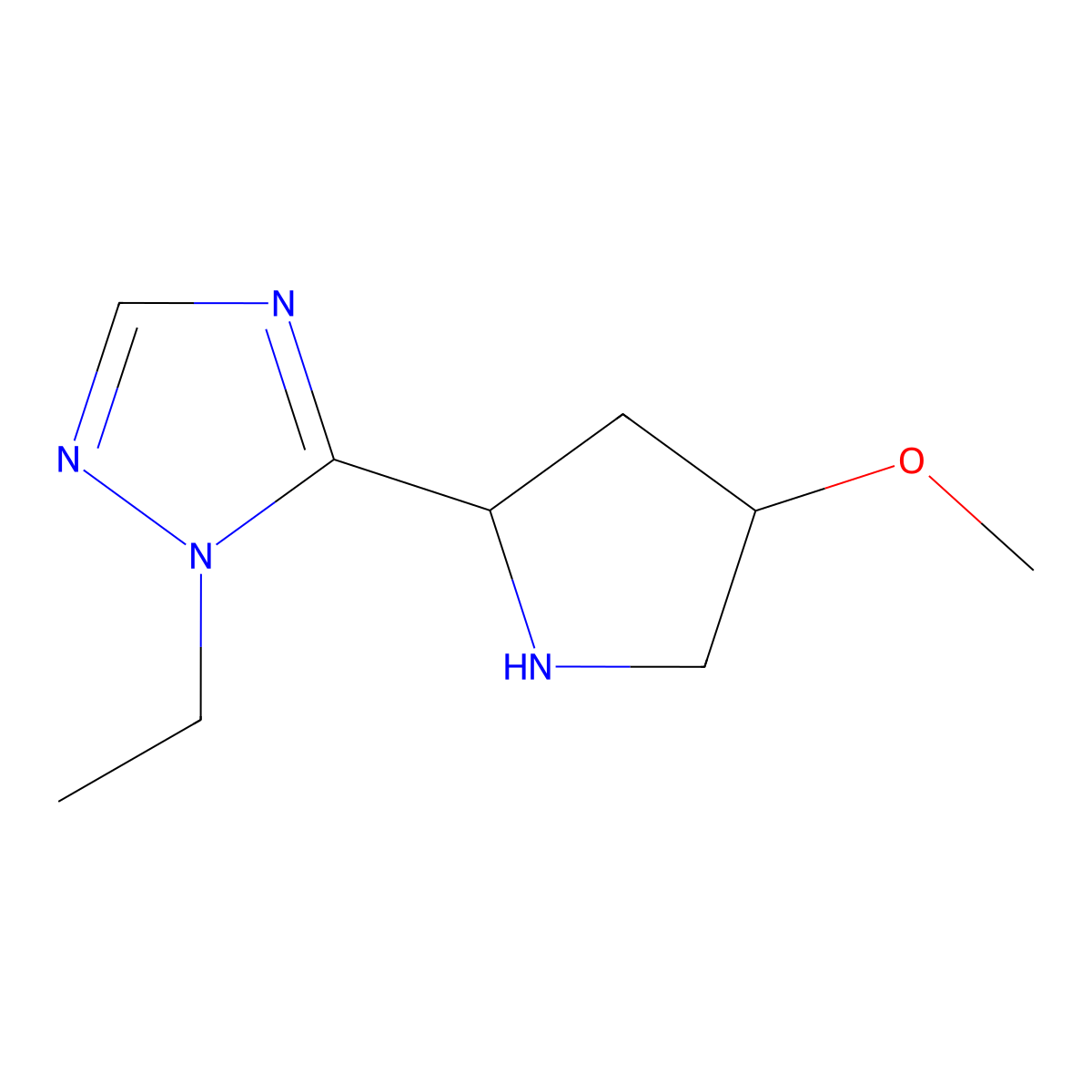 1-Ethyl-5-(4-methoxypyrrolidin-2-yl)-1h-1,2,4-triazole molecular structure, CAS 1249999-35-6