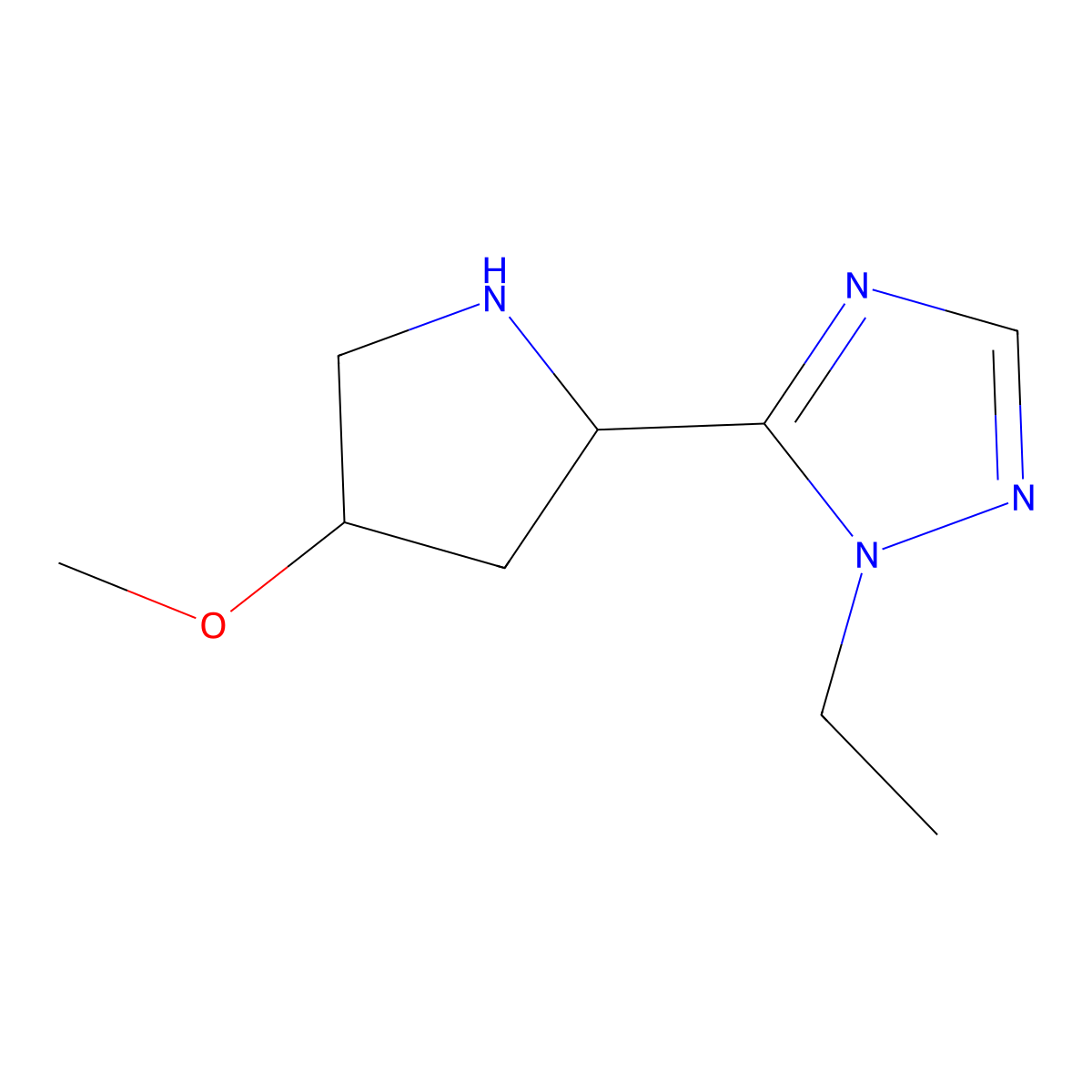 1-Ethyl-5-(4-methoxypyrrolidin-2-yl)-1h-1,2,4-triazole molecular structure, CAS 1249999-35-6