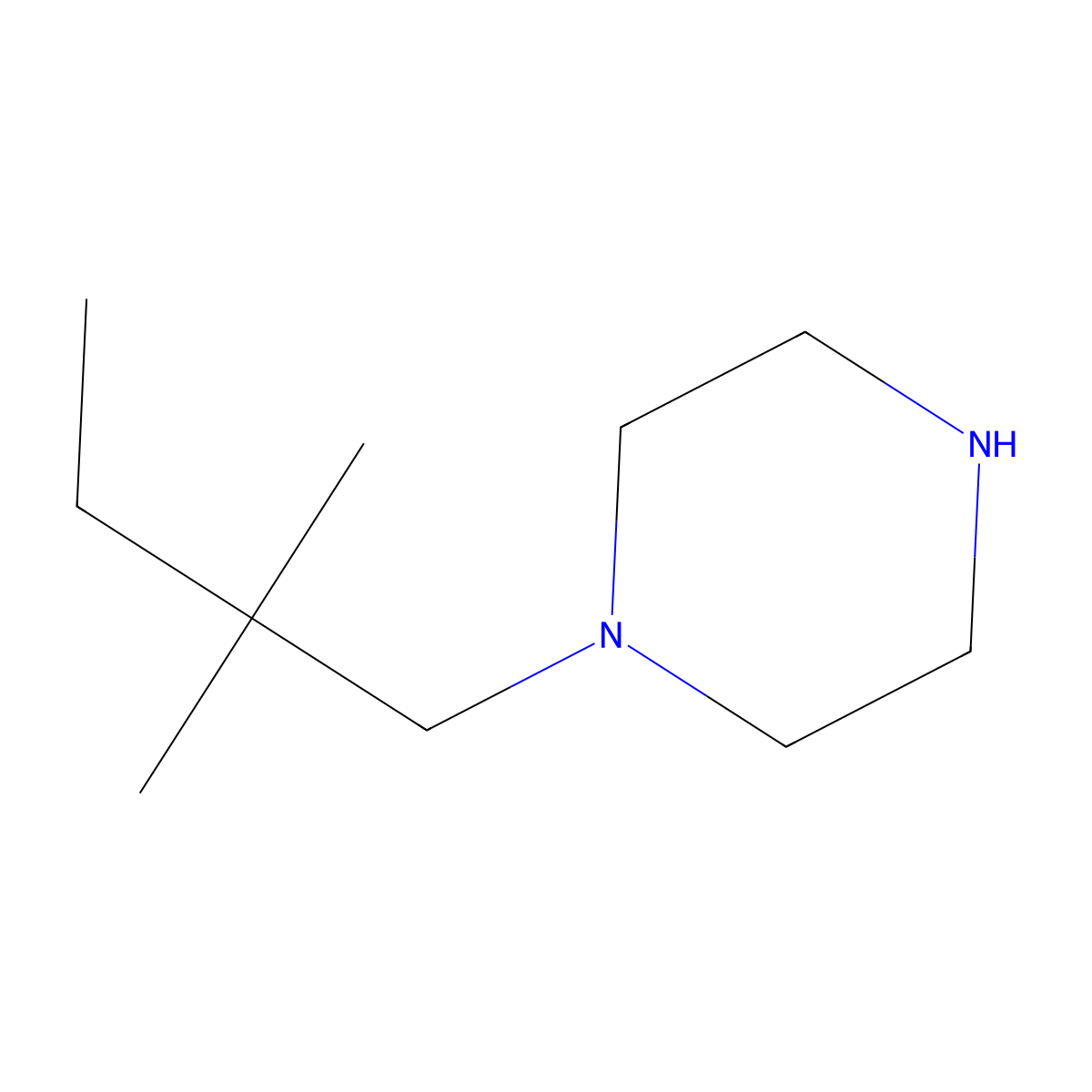 1-(2,2-Dimethylbutyl)piperazine molecular structure, CAS 1249999-37-8