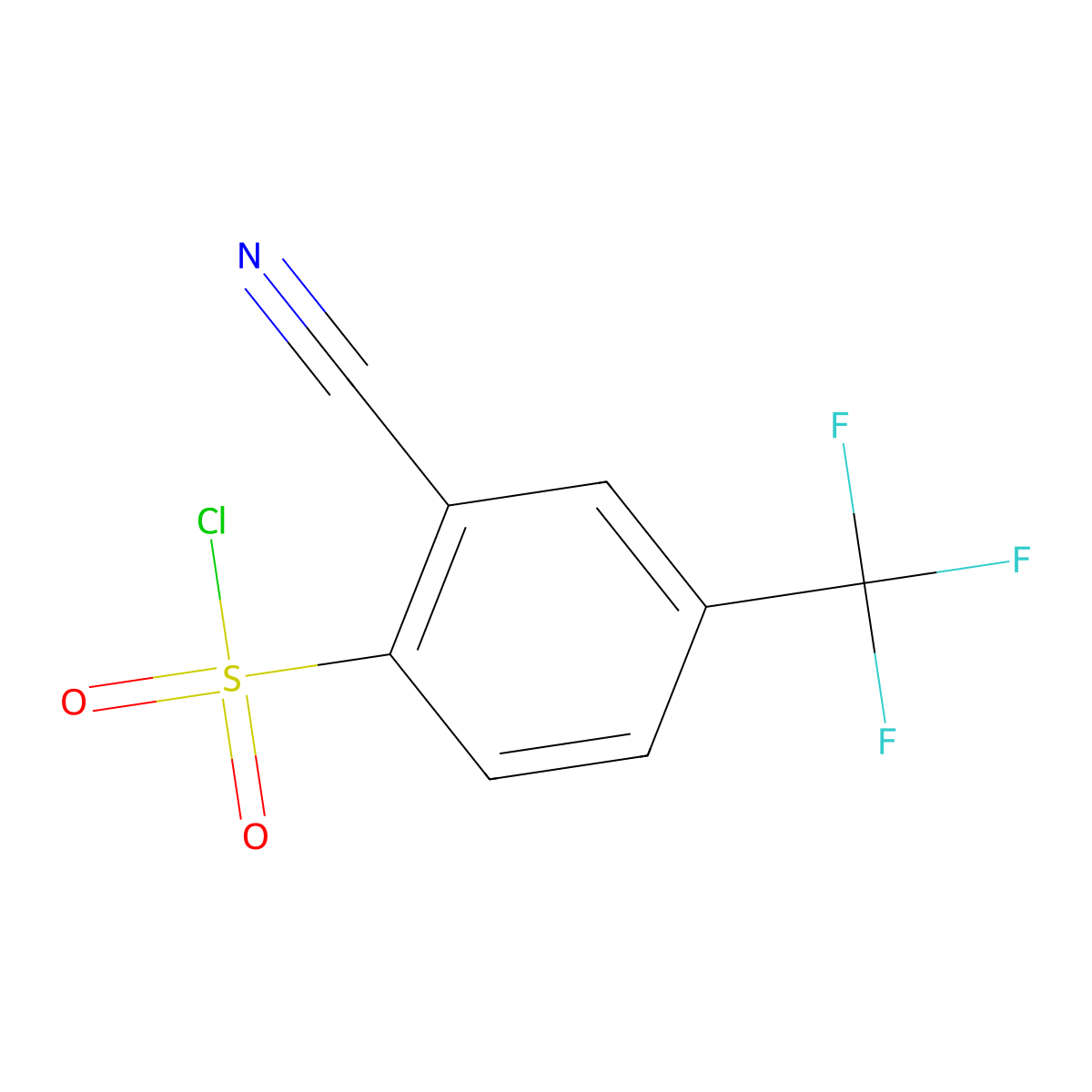 2-Cyano-4-(trifluoromethyl)benzene-1-sulfonyl chloride molecular structure, CAS 1249999-95-8