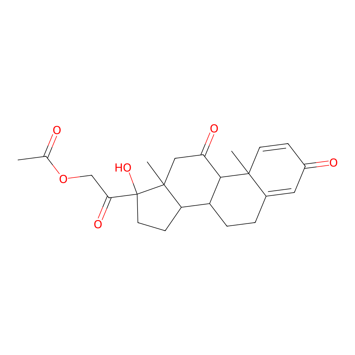 Prednisone acetate molecular structure, CAS 125-10-0