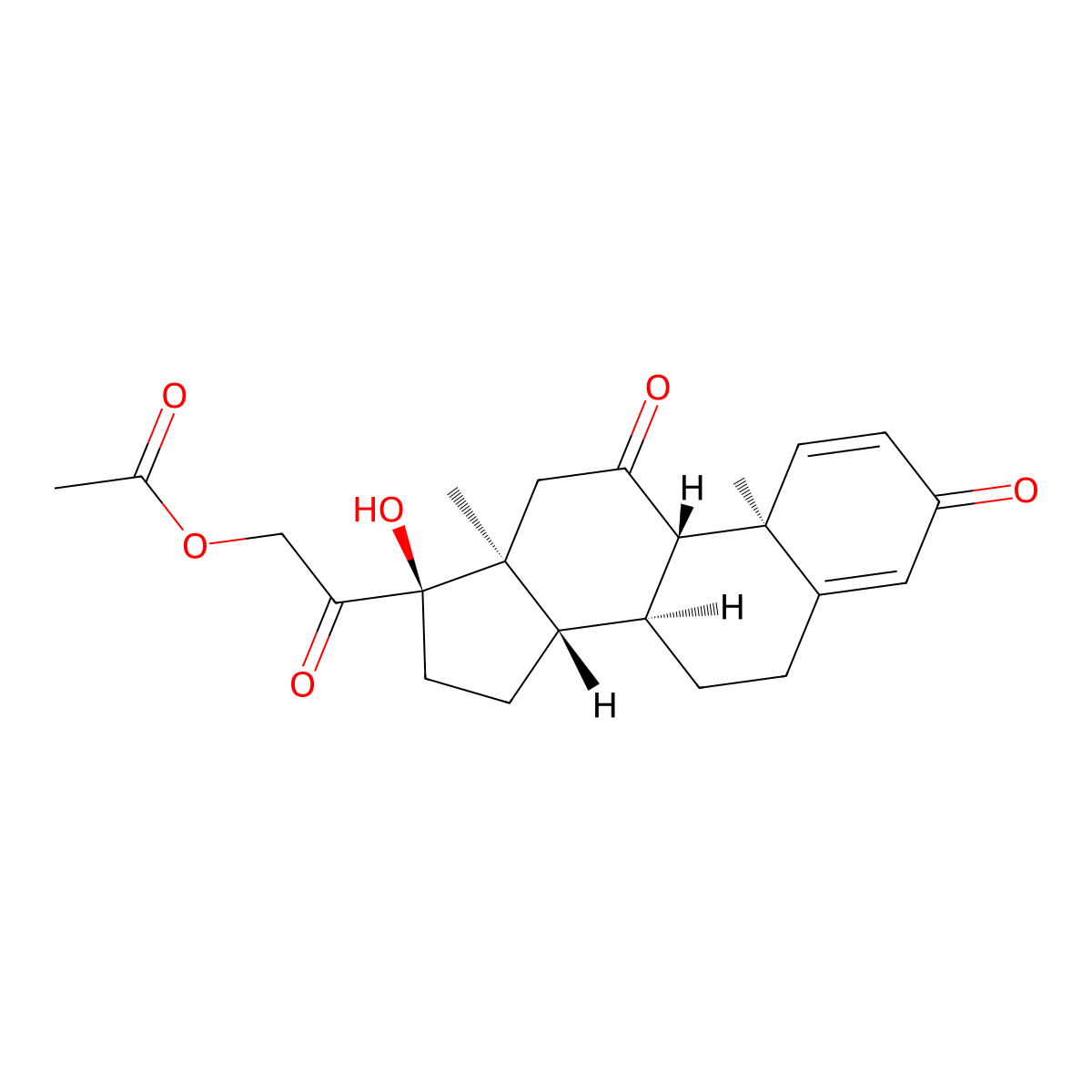 Prednisone acetate molecular structure, CAS 125-10-0