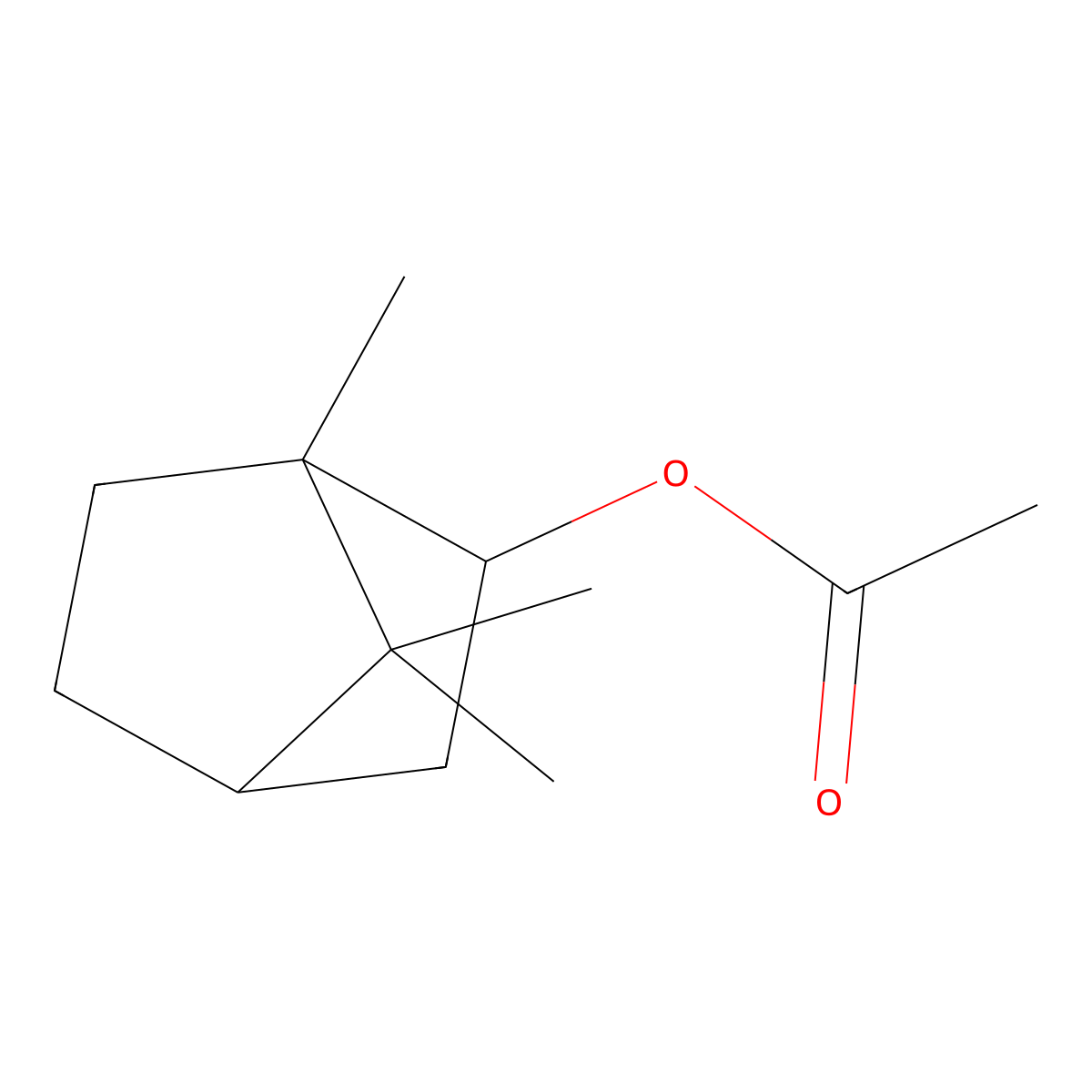 Isobornyl acetate molecular structure, CAS 125-12-2