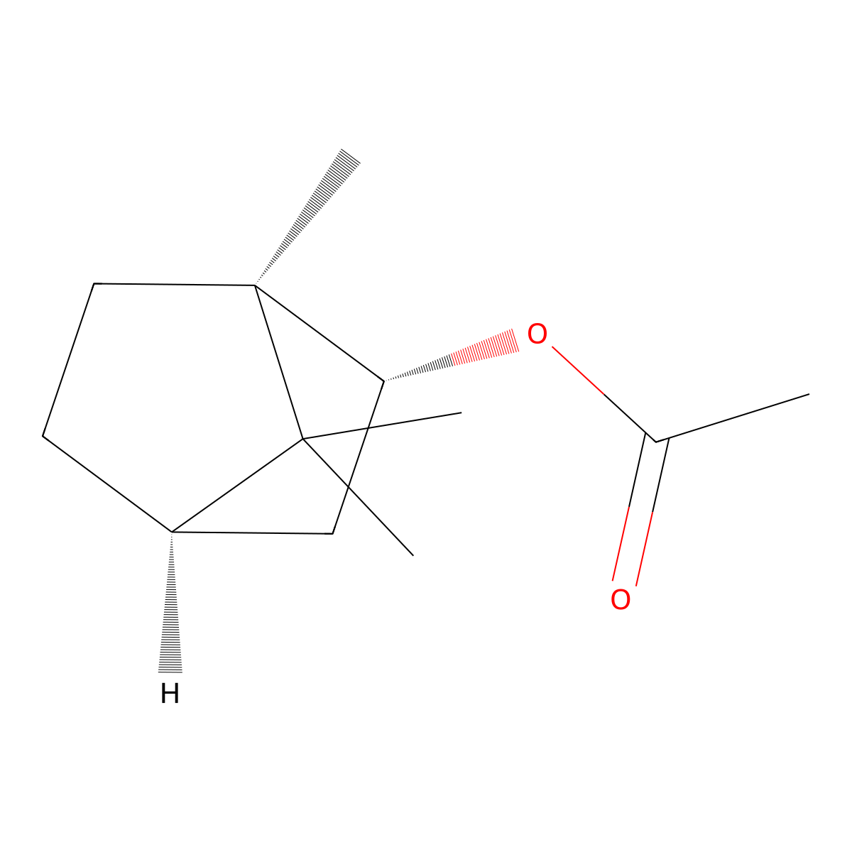 Isobornyl acetate molecular structure, CAS 125-12-2