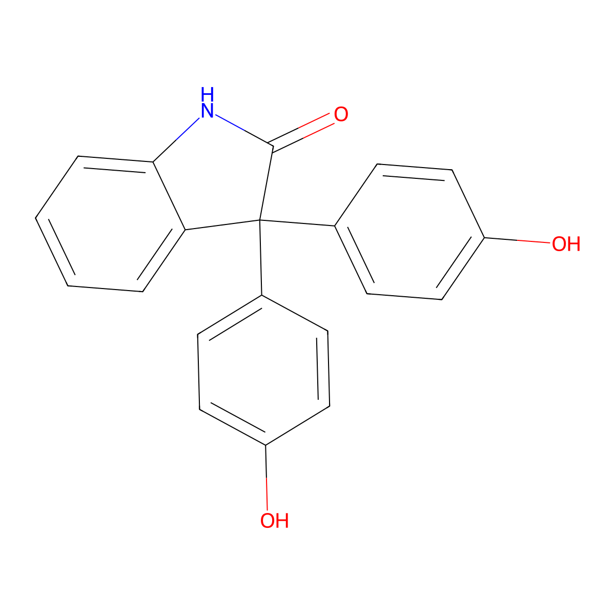 Oxyphenisatin molecular structure, CAS 125-13-3