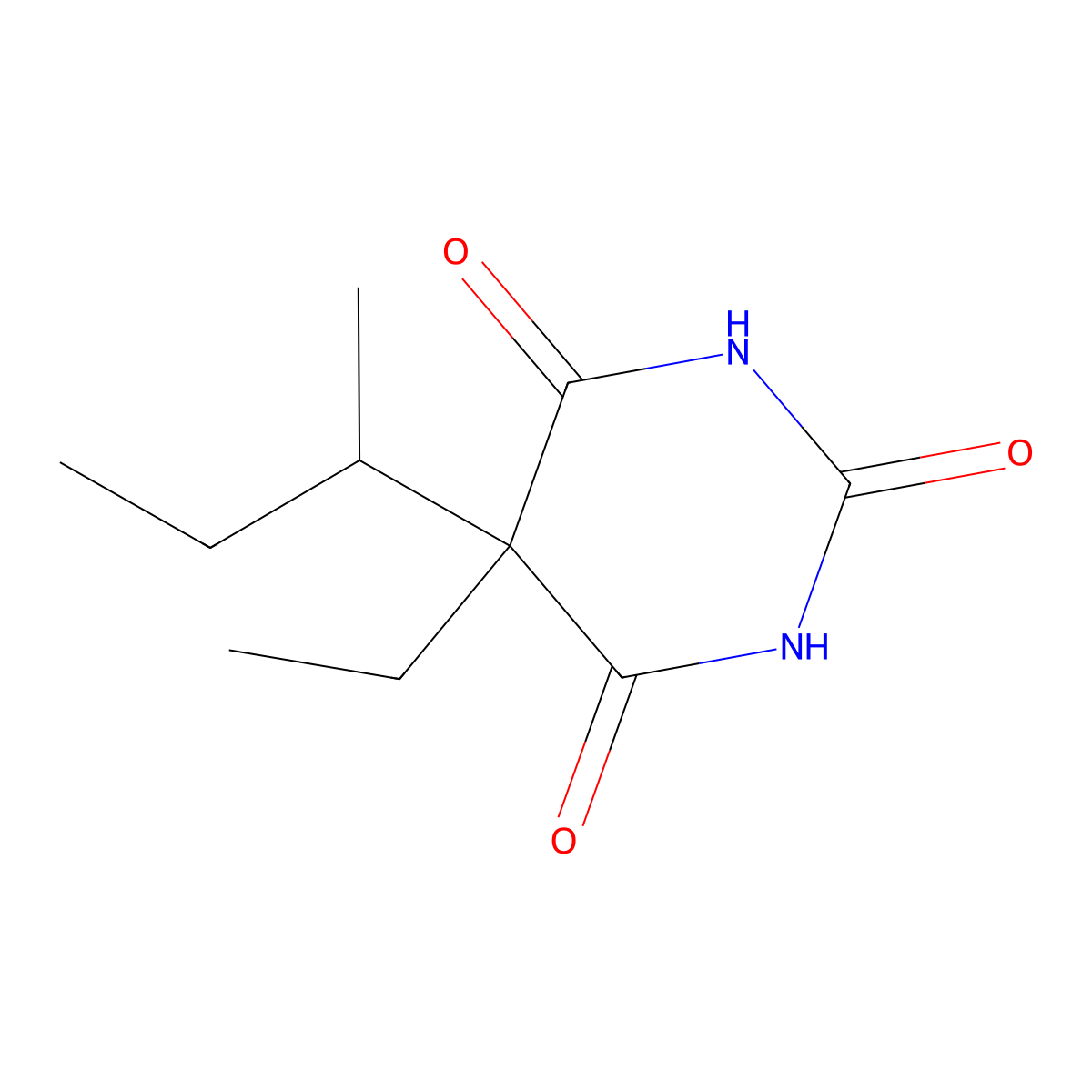 Butabarbital molecular structure, CAS 125-40-6