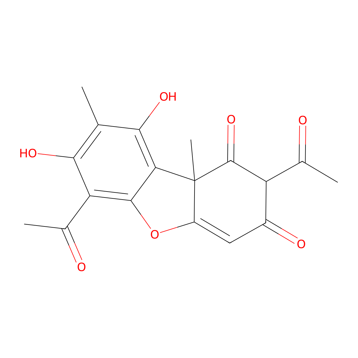 Usnic Acid molecular structure, CAS 125-46-2
