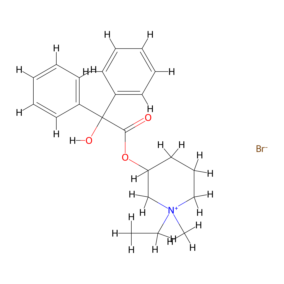 Pipenzolate Bromide molecular structure, CAS 125-51-9