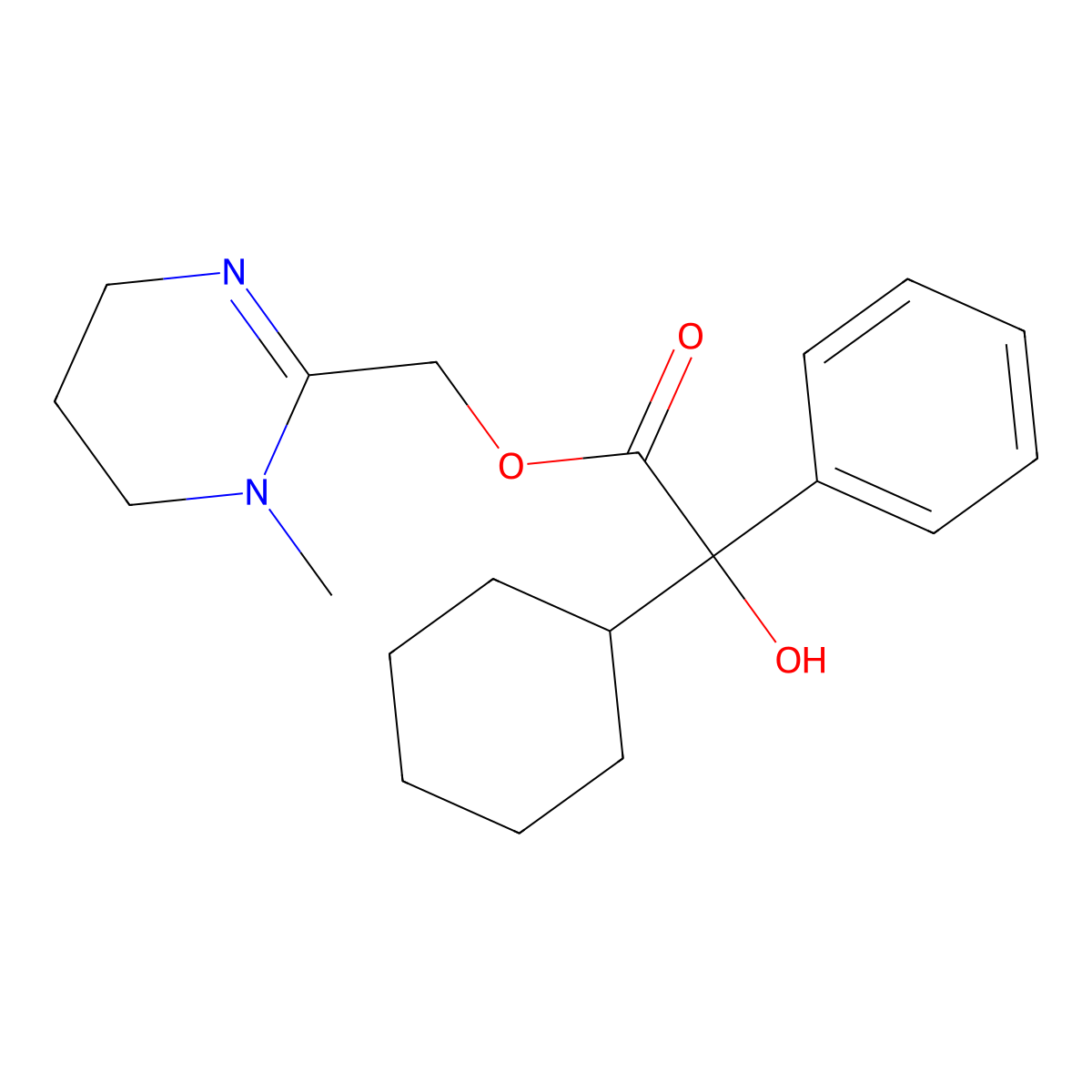 Oxyphencyclimine molecular structure, CAS 125-53-1
