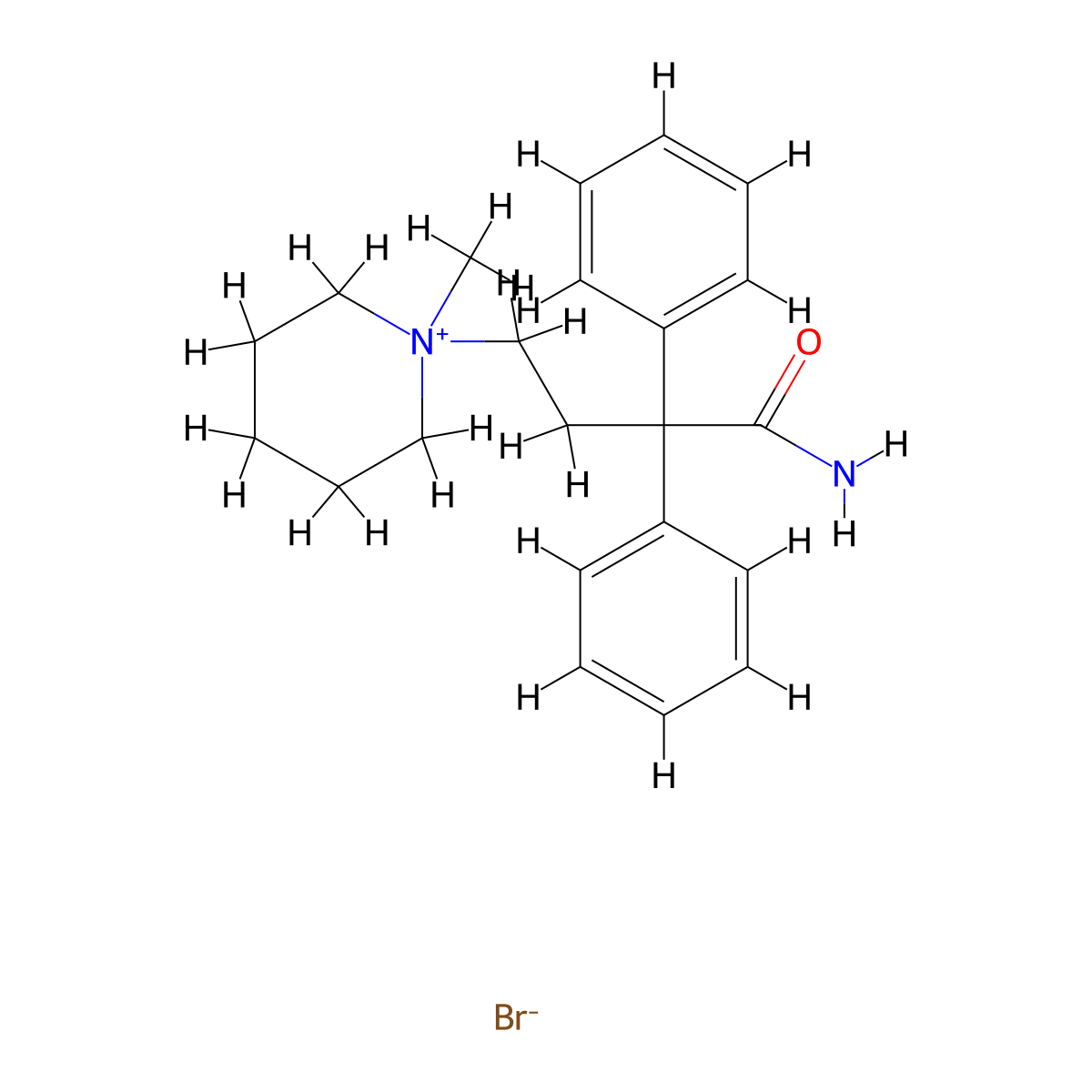 Fenpiverinium Bromide molecular structure, CAS 125-60-0