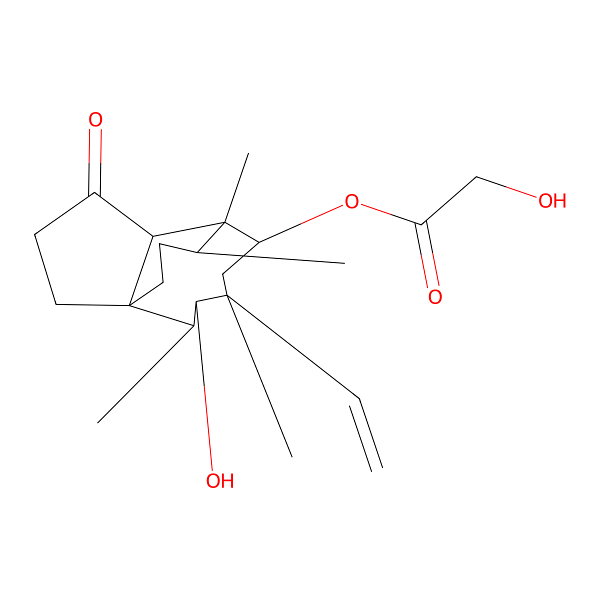 Pleuromutilin molecular structure, CAS 125-65-5