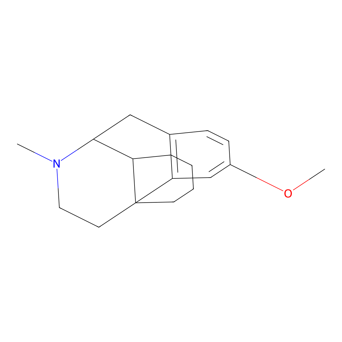 (+-)-3-Methoxy-17-methylmorphinan molecular structure, CAS 125-69-9