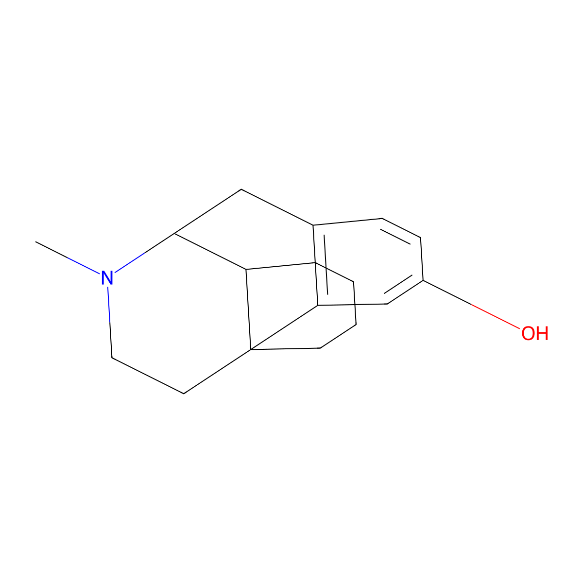 Dextrorphan molecular structure, CAS 125-73-5