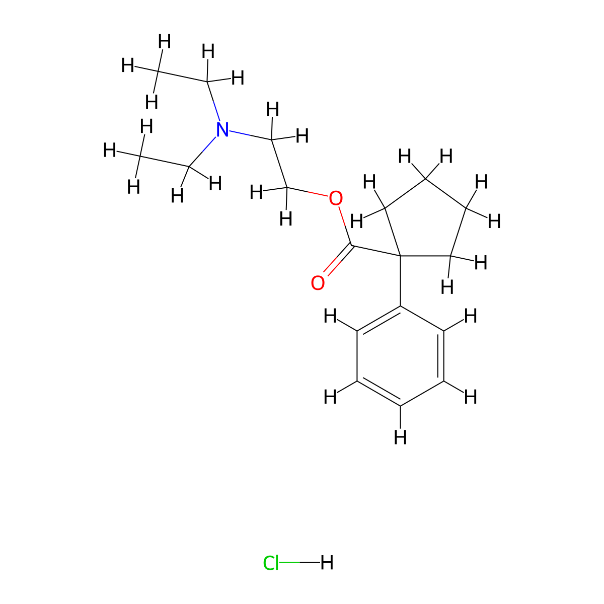 Caramiphen Hydrochloride molecular structure, CAS 125-85-9