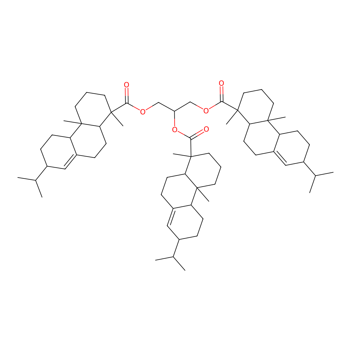 Abietic acid, dihydro-, triester with glycerol molecular structure, CAS 125-93-9