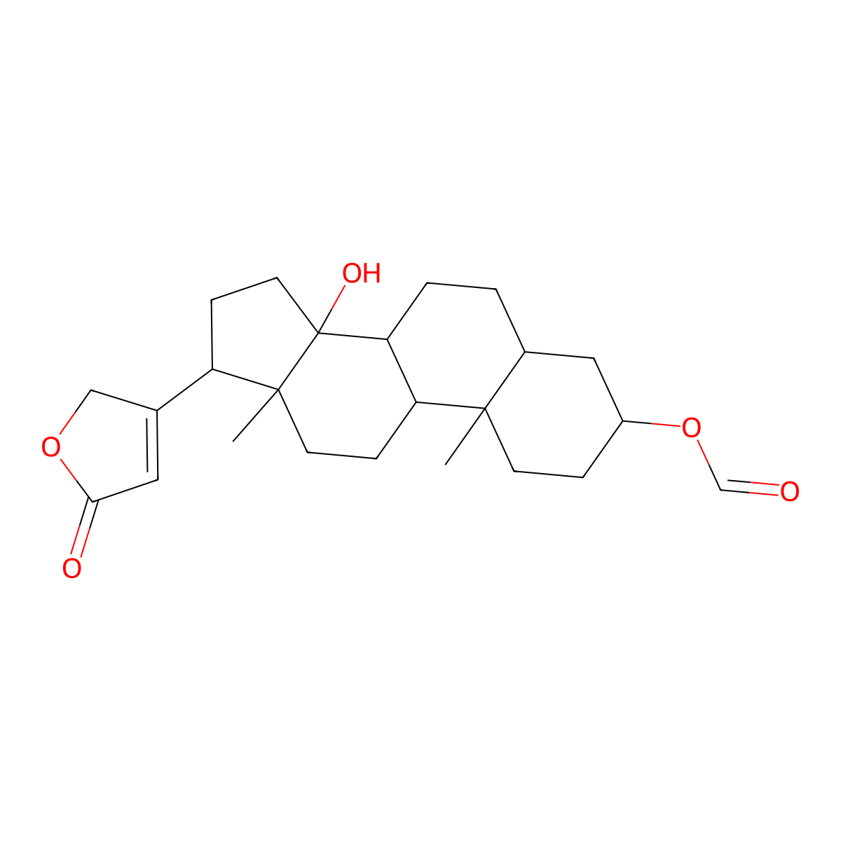 3-(Formyloxy)-14-hydroxycard-20(22)-enolide molecular structure, CAS 1250-96-0