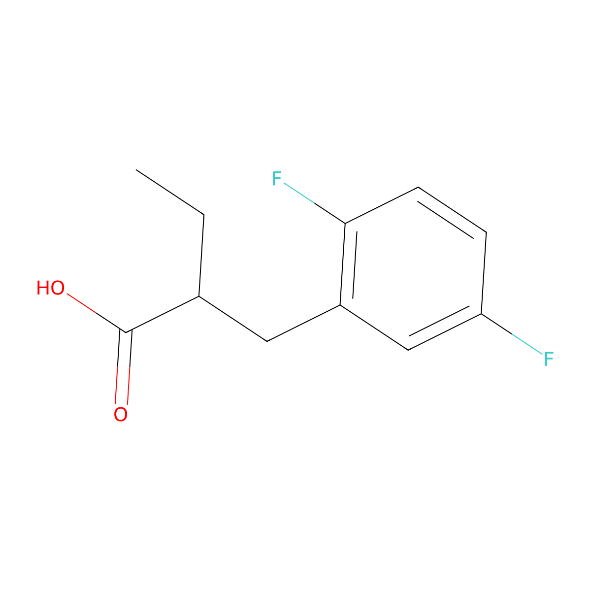 2-(2,5-Difluorobenzyl)butanoic acid molecular structure, CAS 1250002-18-6